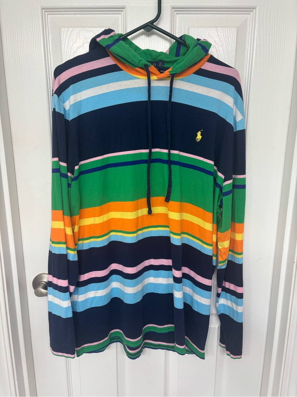 Polo Ralph Lauren Striped Hooded T-Shirt Multicolor Hoodie XL Gorpcore Preppy